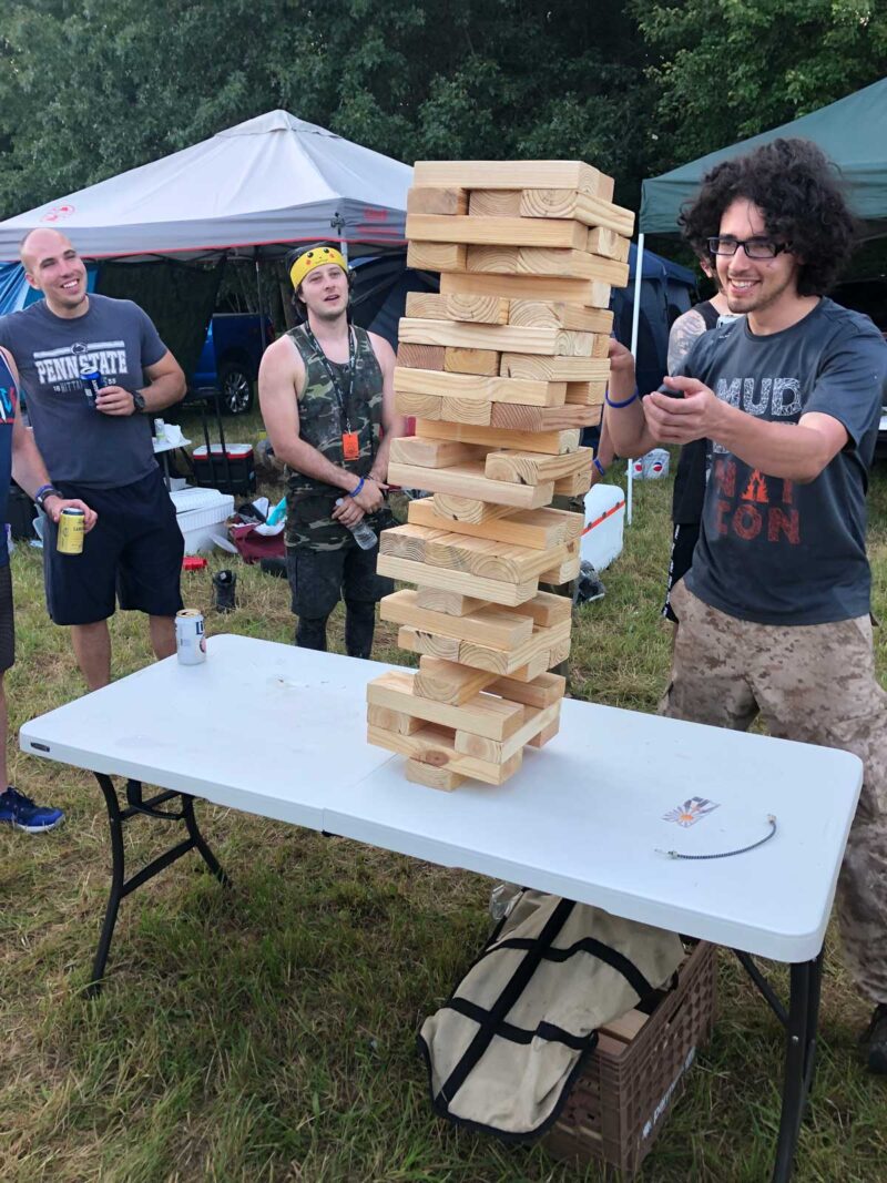 Team member at the event campsite